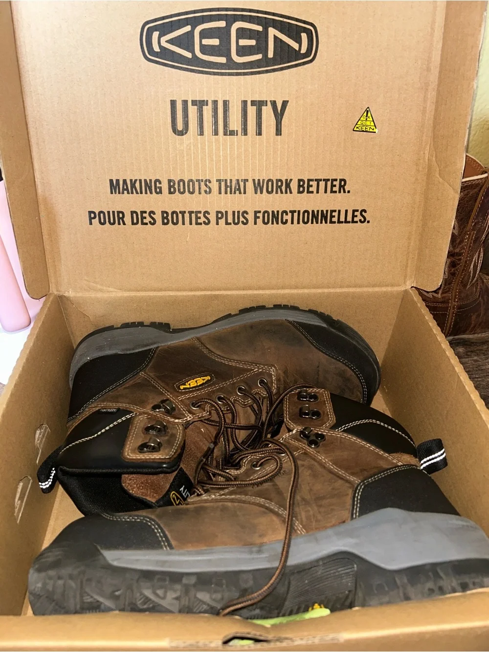 KEEN Brown and Black Men's Utility Work Boots